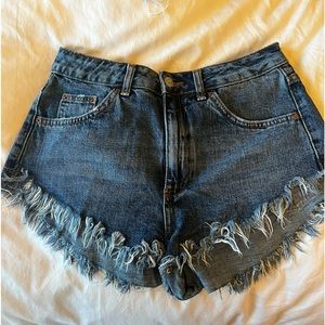 Topshop cut off denim shorts